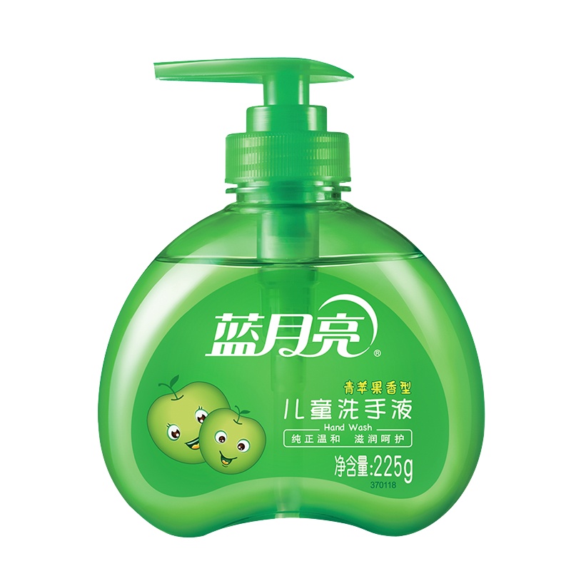 蓝月亮洗手液儿童健康洗手液 青苹果香225g瓶装滋润护手家用清洁 12瓶装
