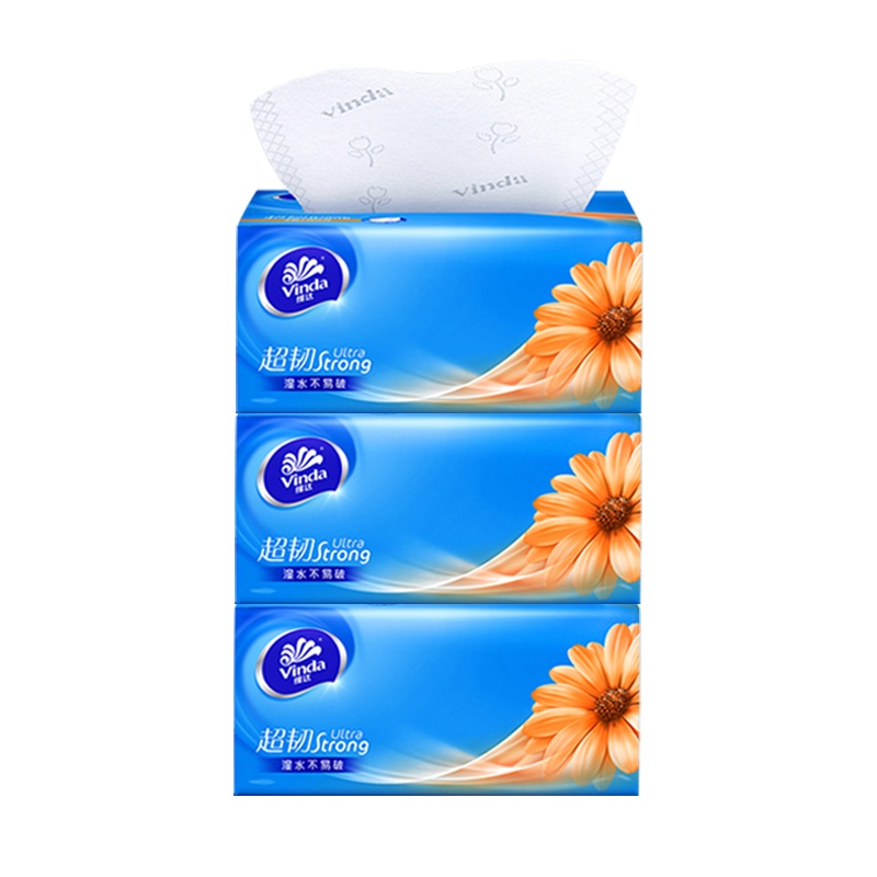 维达抽纸一份3包三层110抽家庭装卫生纸无香餐巾纸抽面巾纸家用