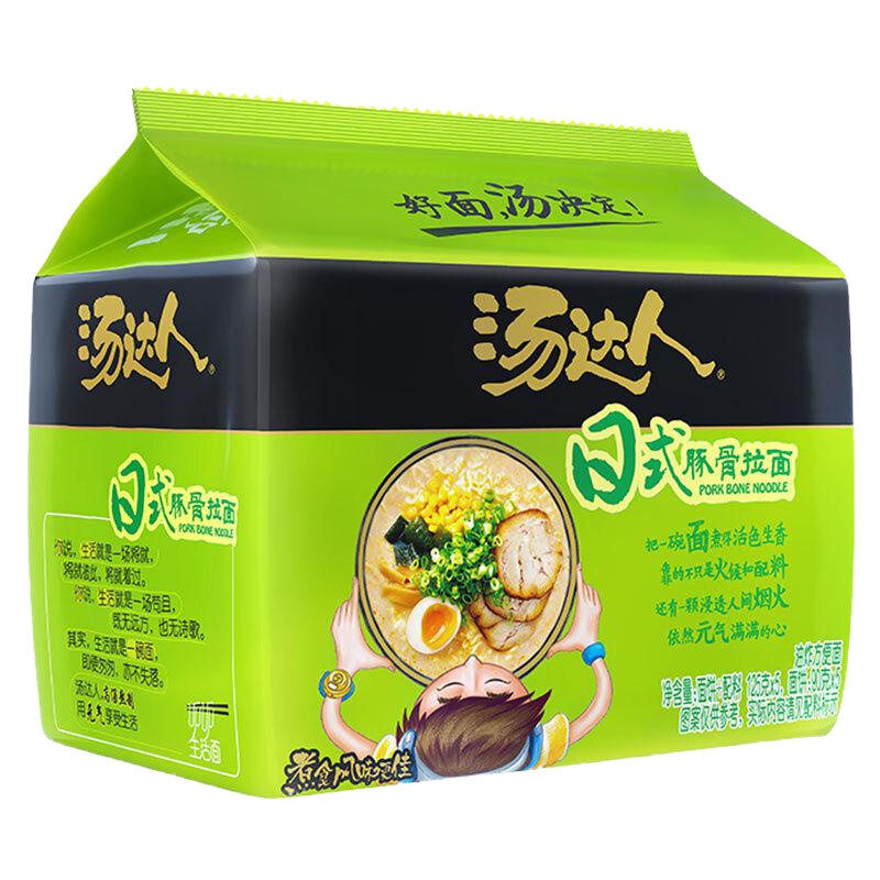 统一 方便面 汤达人 日式豚骨味方便面 五连包