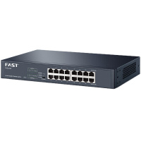 迅捷(FAST)16口千兆钢壳桌面式交换机 FSG116D
