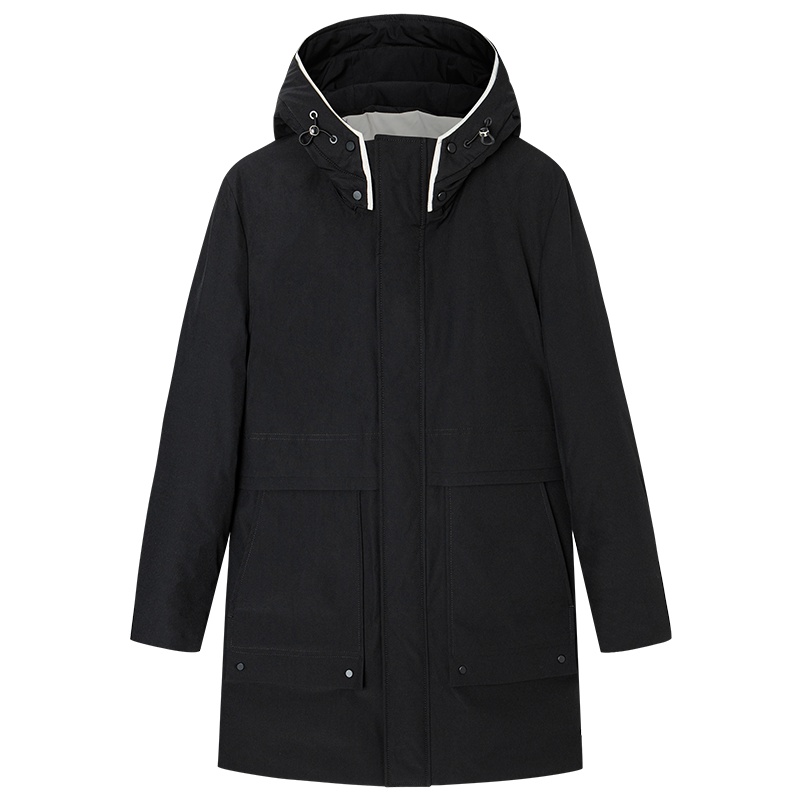 才子男装中长款羽绒服时尚可拆卸连帽2020冬季新款保暖外套男上衣_1