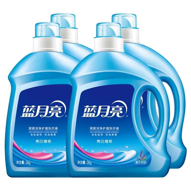 蓝月亮 洗衣液机洗3kg*4瓶整箱装薰衣草香亮白增艳