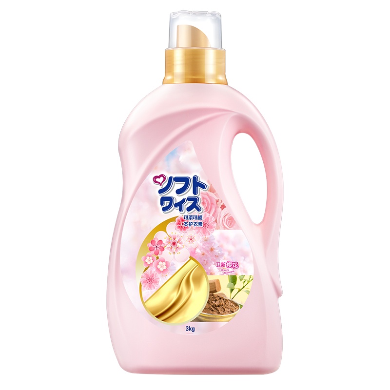 可柔可顺 黄金软纺去静电衣物柔顺剂护理剂(清怡樱花) 3kg 威露士出品