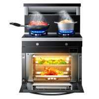 [2021蒸烤新品]老板集团名气 蒸烤一体集成灶60L大容量 家用环保大吸力油烟机 FT12A天然气