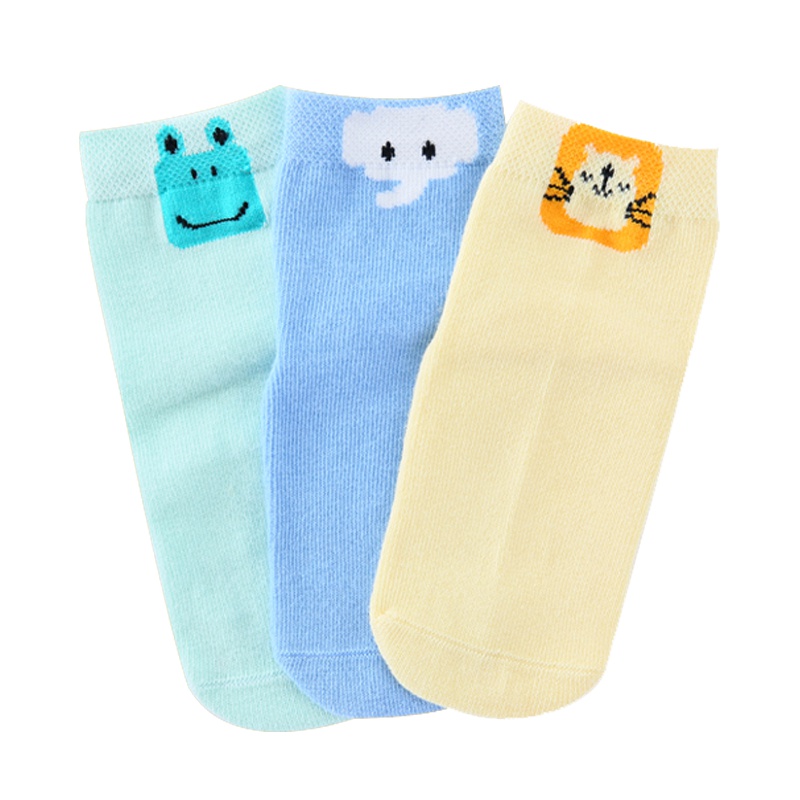米乐鱼 婴幼儿童中筒平板袜宝宝卡通袜子可爱女童女童袜透气弹力3双装