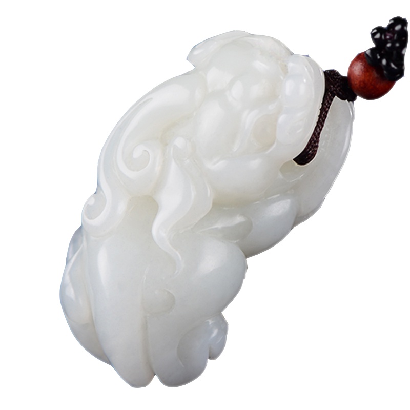 梦玉盈 和田玉貔貅吊坠白玉碧玉挂件 附证书