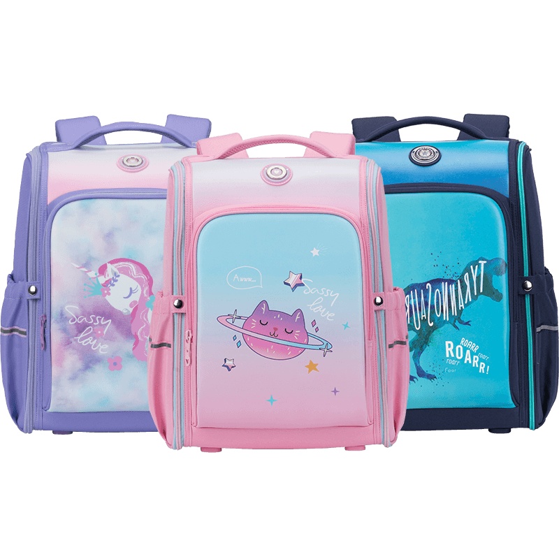 卡拉羊2代小学生1-6年级抑菌书包护脊减负背包女防水大双肩包男潮