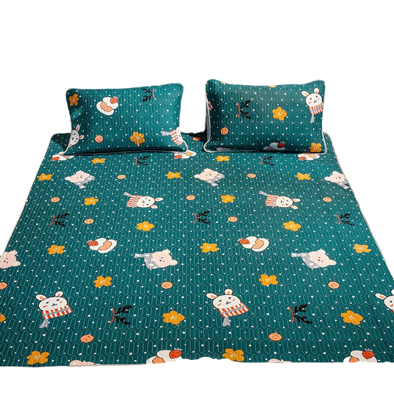 绘窝（HuiWo）家纺 乳胶凉席三件套天丝空调软席子1.5冰丝1.8m床水洗夏季