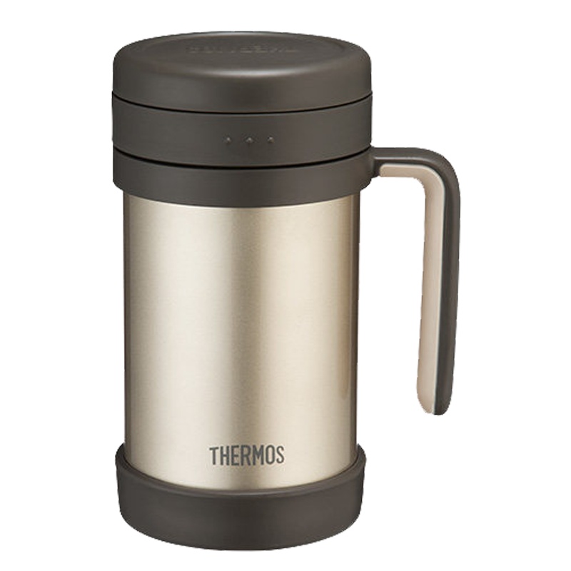 膳魔師(THERMOS)保温杯TCMF-501办公杯304不锈钢500ML可拆卸不锈钢茶漏水杯泡茶杯金色家用/通用