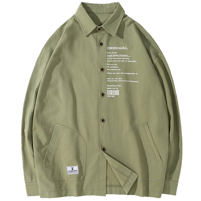 狮臣SHICHEN 2023年秋季新款男士夹克潮工装夹克外套男青少年休闲宽松外套时尚百搭连帽外套男装