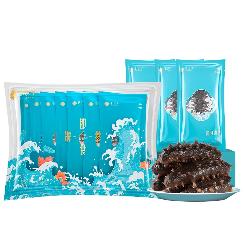 裕百年 大连冷冻即食海参 500g 7-12只 辽刺参 海鲜生鲜水产