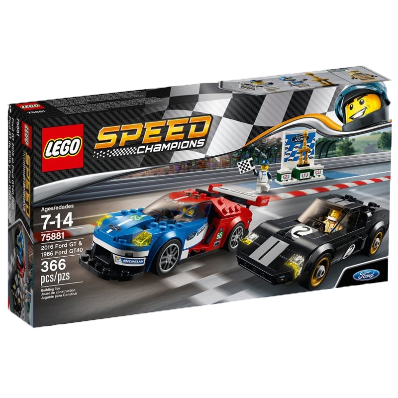 乐高(LEGO)超级赛车系列 跑车 (75881福特1966GT40)366块儿童积木塑料玩具 7-14岁 200块以上