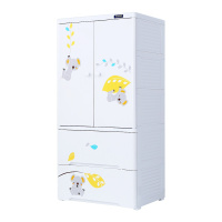 Yeya也雅宝宝衣柜加厚儿童储物柜抽屉式简易整理柜双开门收纳柜子树熊宝宝5层 SG-23A35