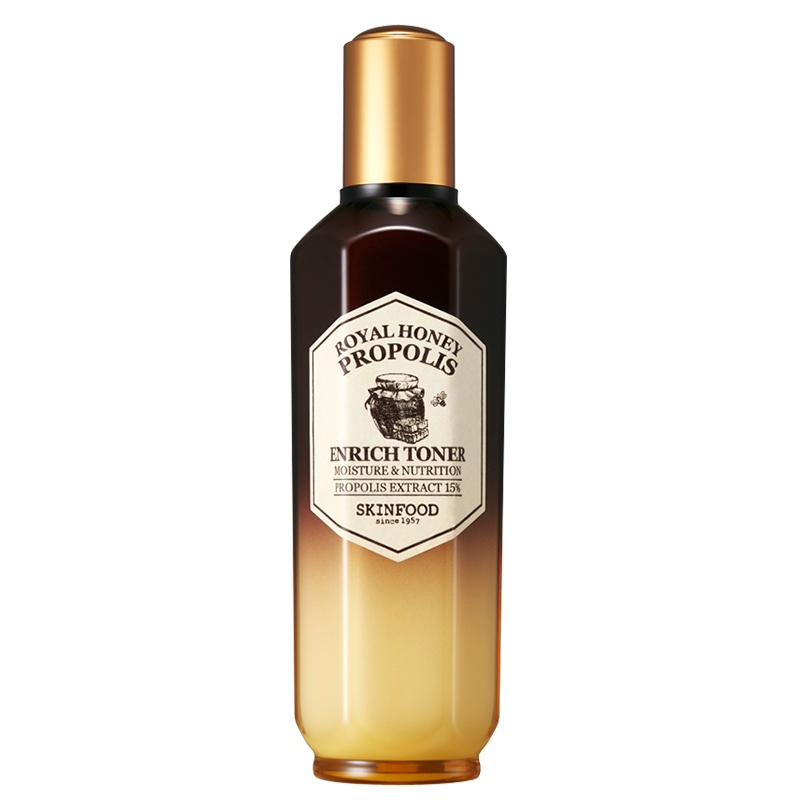 skinfood思亲肤 蜂蜜活颜蜂胶化妆水 保湿滋润莹润滋养紧致弹滑 三重补水 注入营养 强化屏障 160ml
