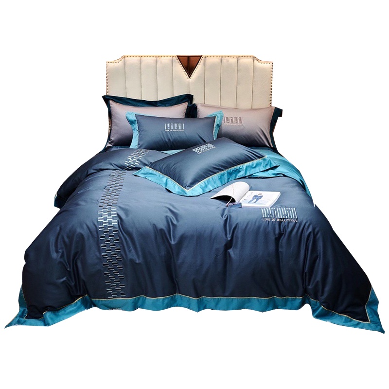 玖拾柒家120S帕米尔棉四件套简约轻奢风格秋冬床单被罩床笠1.5米床1.8米床