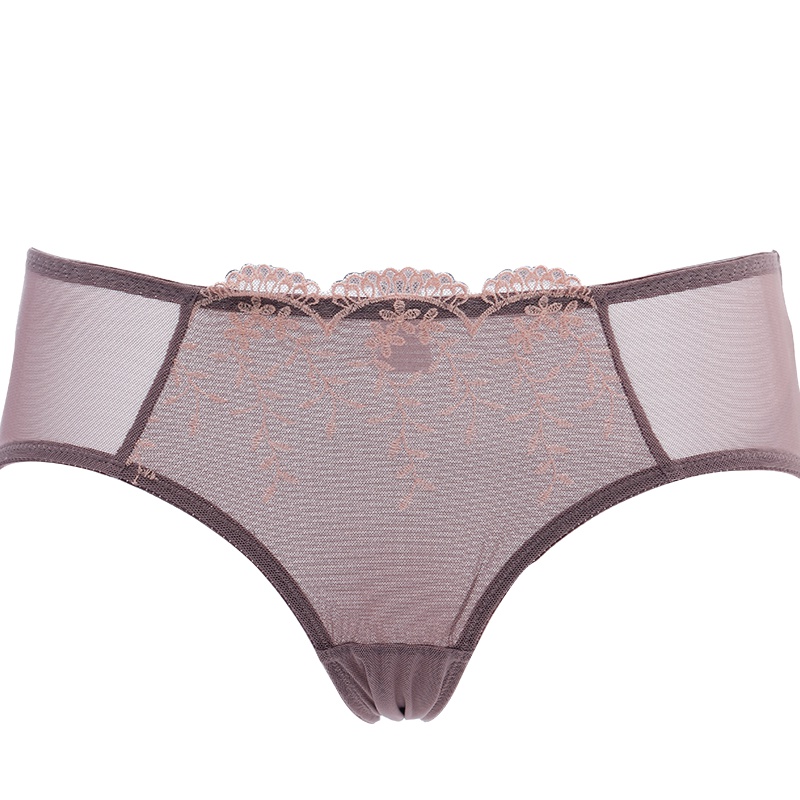 歌瑞尔新款时尚甜美平角裤夏天时尚性感刺绣中腰内裤女190469A