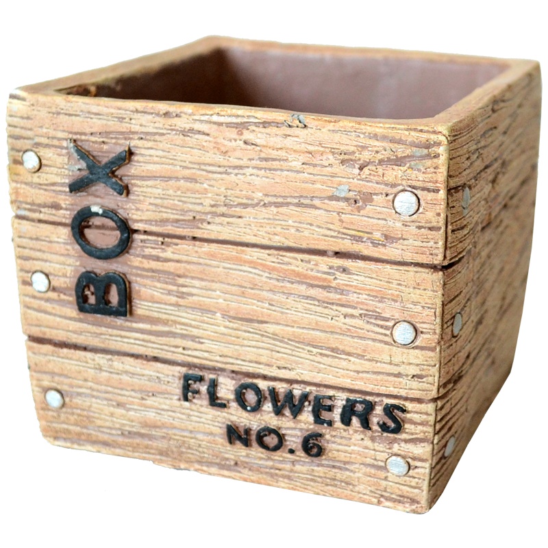 津沽园艺 花盆容器 多肉植物花盆复古风方形水泥花盆