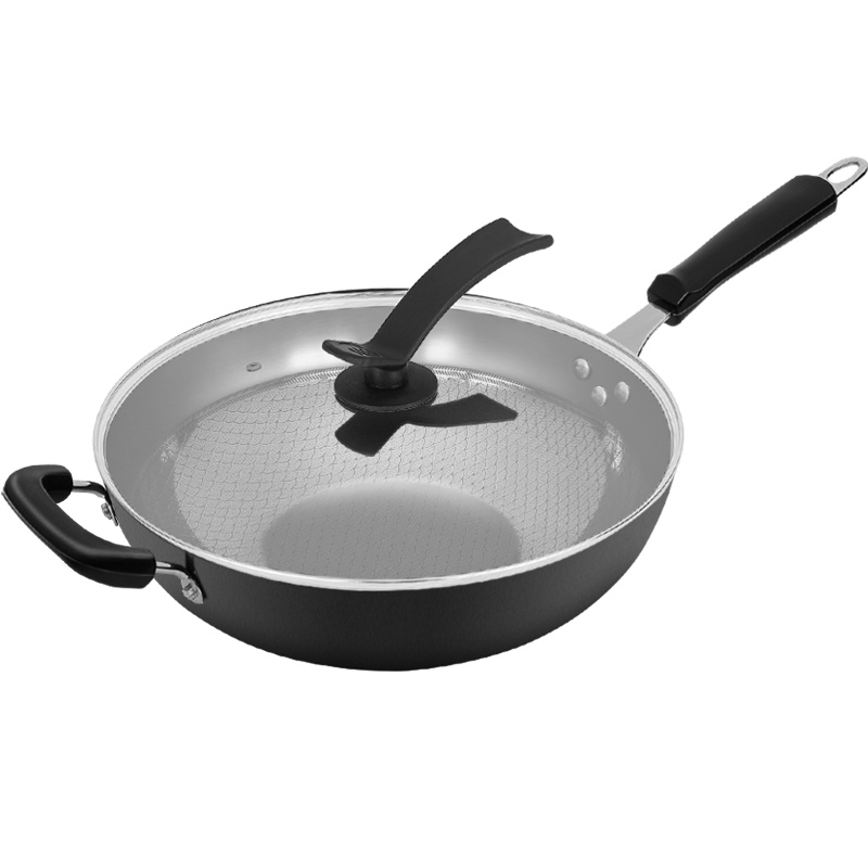 安尚铁锅老式无涂层精铸铁锅炒锅无油烟炒菜锅无涂层不粘锅通用炒锅具不生锈锅圆锅平底锅小时候味道多功能锅柴火锅32CM带锅盖