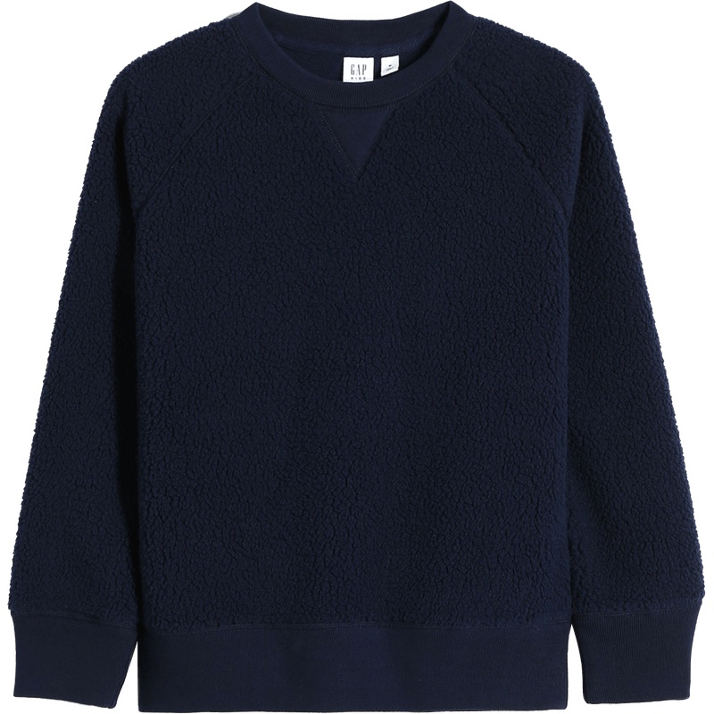 Gap男女童仿羊羔绒保暖运动卫衣656948冬季新款童装儿童套头上衣