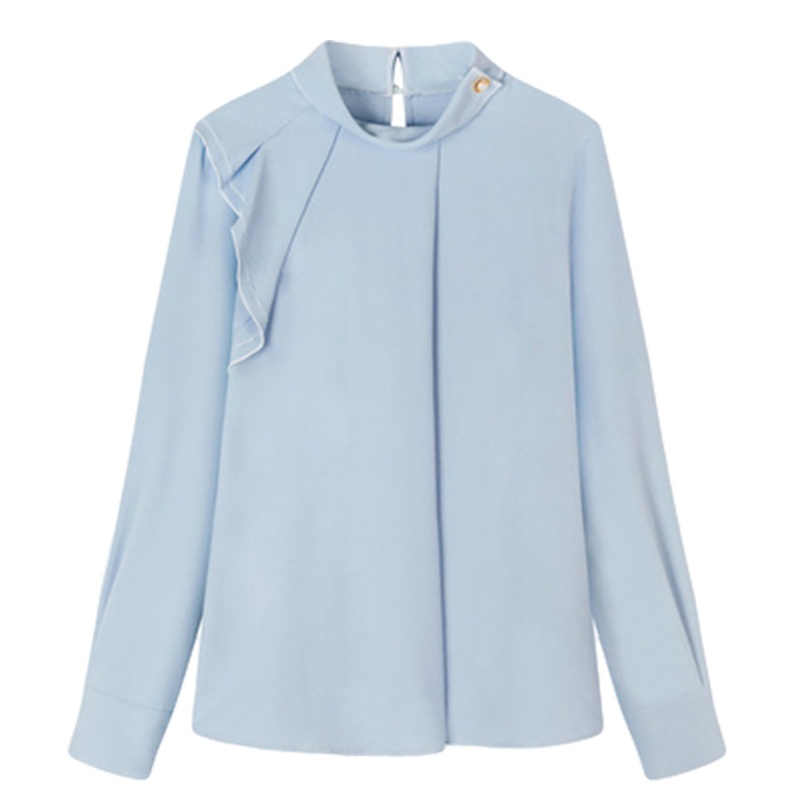 拉夏贝尔韩版雪纺衫冬季新款设计感小众时尚长袖衬衫上衣女