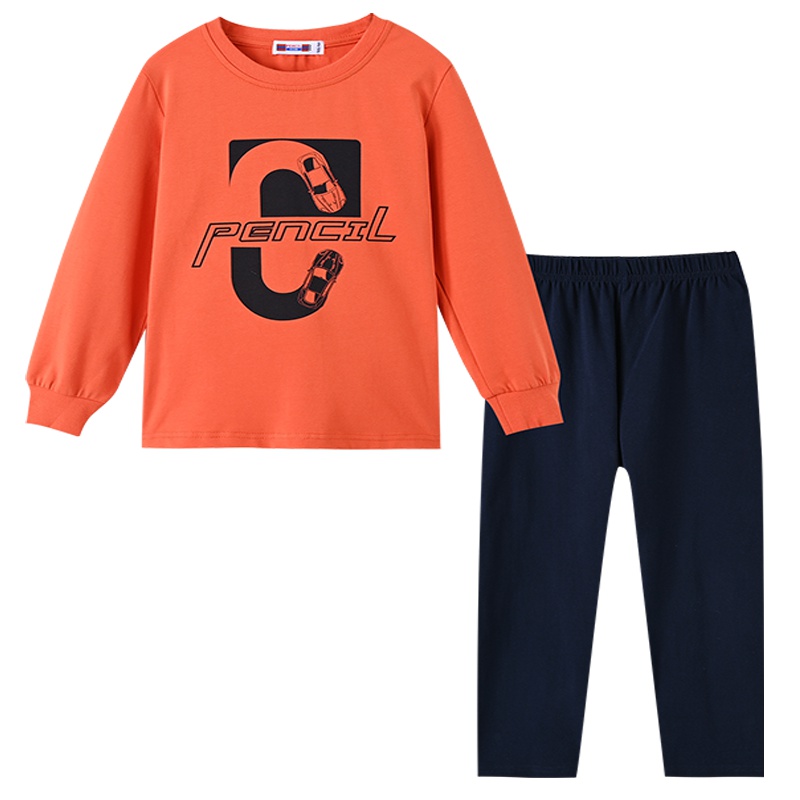 铅笔俱乐部童装2019秋冬新款男童长袖套装中大童家居服儿童两件套