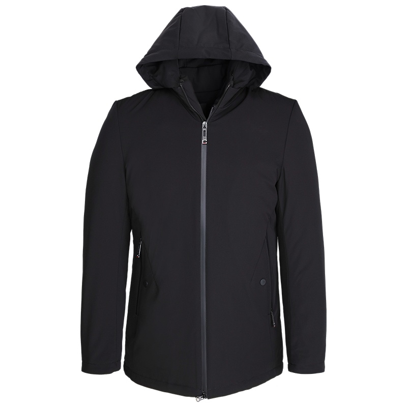 HODO红豆男装 冬季男士羽绒服商务简约可脱卸内挂连帽羽绒服外套男