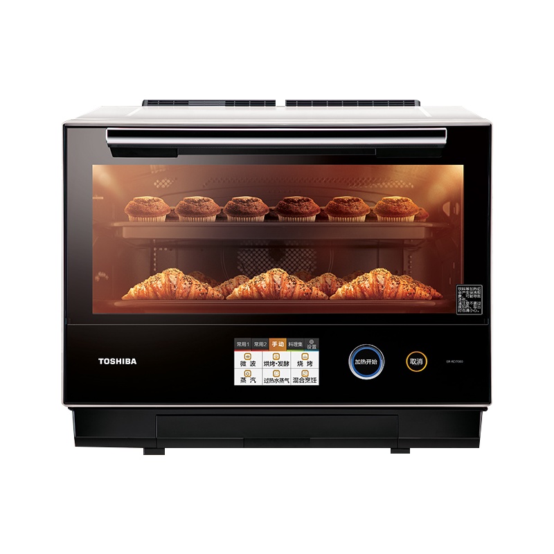 东芝(TOSHIBA)微波炉 RD-7000CNW 原装进口日式水波炉 家用烤箱蒸箱 微蒸烤一体机 智能石窑料理炉