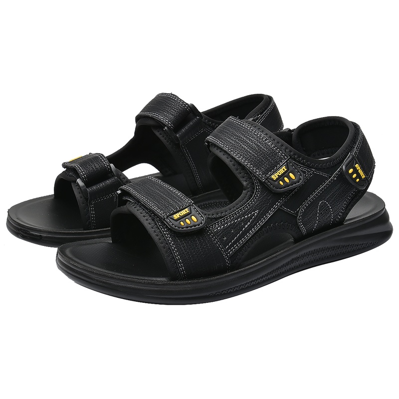 英伦潮流超纤懒人魔术扣男休闲凉鞋朔溪鞋凉拖鞋男沙滩鞋