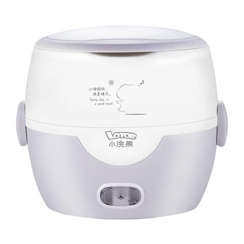 小浣熊(LOTOR)2015H 小浣熊电热饭盒灰色餐具款可插电保温加热神器上班族蒸煮迷你带饭锅饭煲1人2人