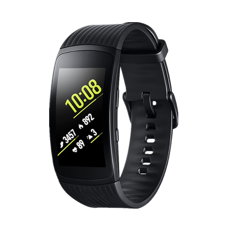三星(SAMSUNG)Gear Fit2 Pro智能手环 50米防水游泳监测内置GPS运动监测手环智能提醒心率手表亮黑色