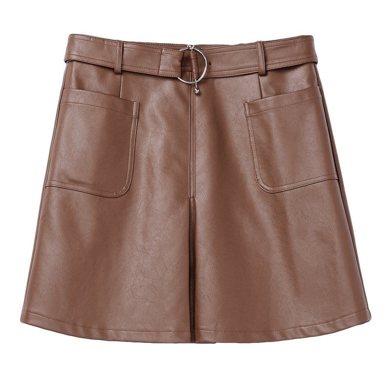 2019爱居兔秋季女装可脱卸腰带A字版型单裙