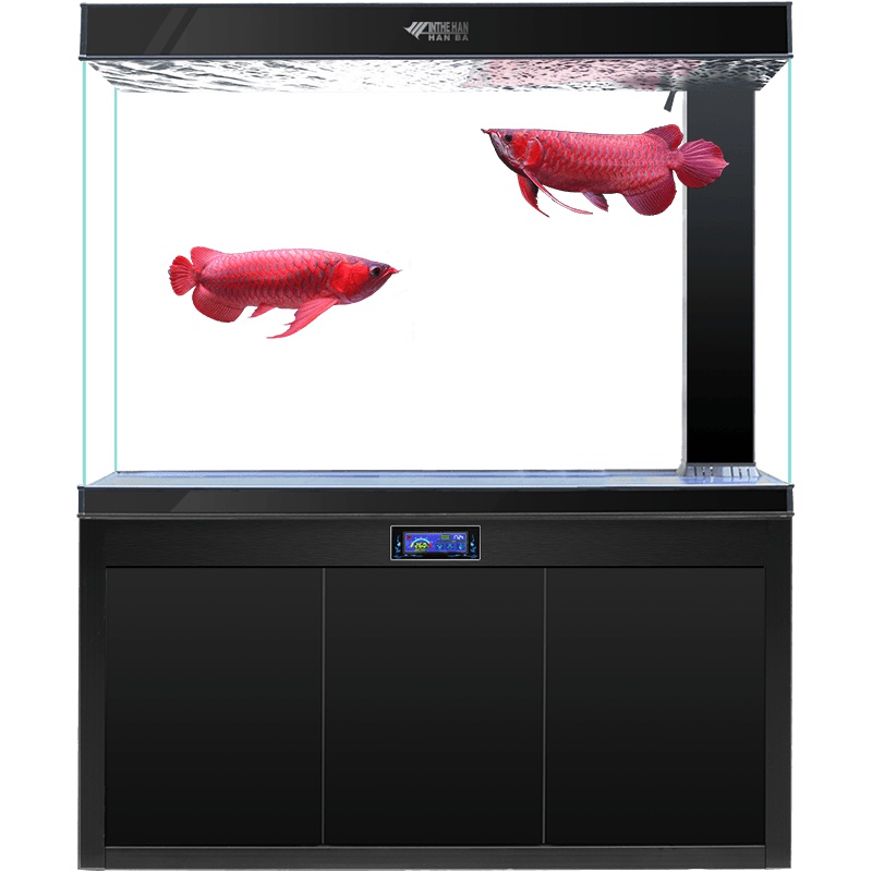 【支持送装】汉霸超白鱼缸水族箱客厅懒人鱼缸玻璃底滤家用中型生态鱼缸免换水
