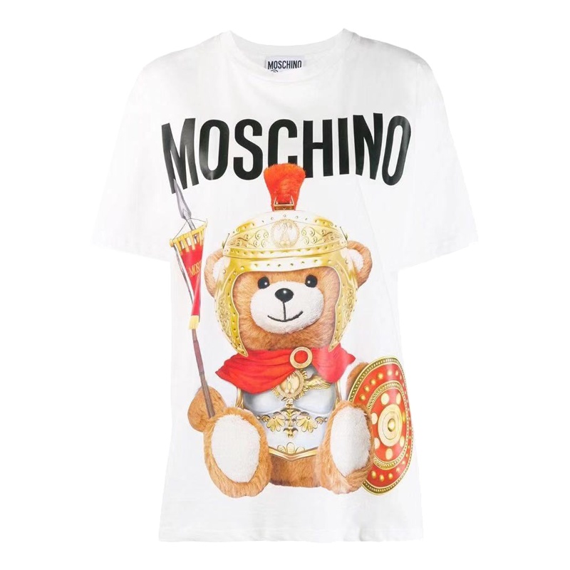 香港直邮 MOSCHINO莫斯奇诺 罗马角斗士士兵泰迪熊印花纯棉T恤女士