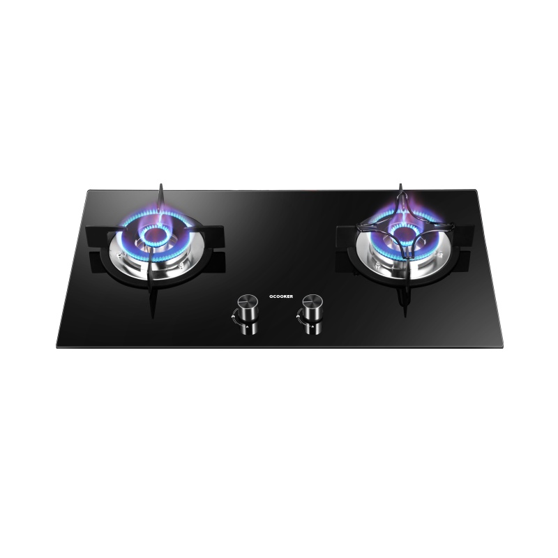 圈厨(QCOOKER)燃气灶液化气家用双头灶智能APP烟灶联动一体式黑晶面板燃气灶 4.2KW高能大火JZY-Q1