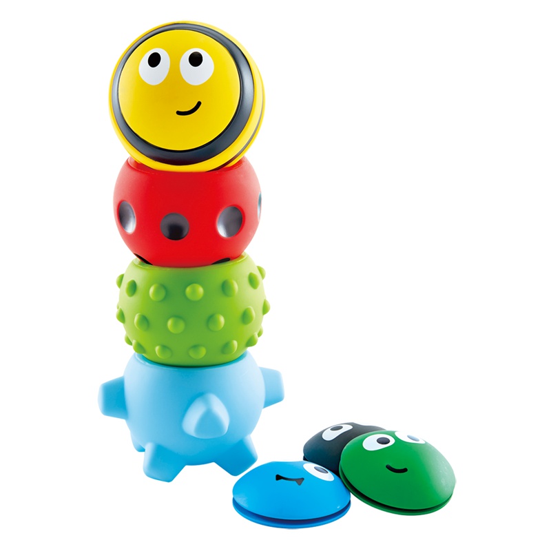 Hape虫虫软胶触感球堆塔6个月-3岁婴儿宝宝触觉感知手抓球益智玩具早教拼插