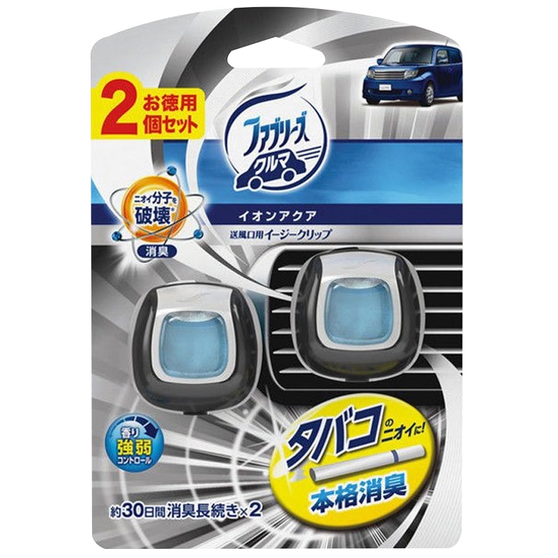 Febreze 车载香水 空气清新剂 汽车出风口香夹 黑色离子去烟味 2ml/个 2个 烟臭专用