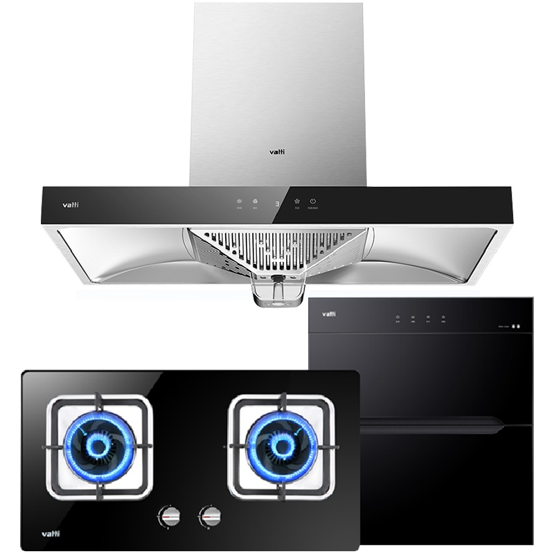 华帝(vatti)i11117+39B+i13030欧式抽油烟机燃气灶具消毒柜三件套 19立方大吸力触控 天然气