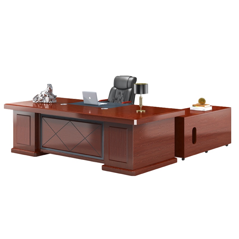 创世人 办公家具大班台办公桌总裁桌老板桌油漆贴实木皮经理桌2000*1000*760mm