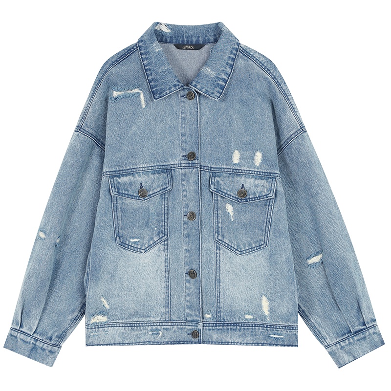 【贝蒂联名】妖精的口袋粉色牛仔外套女2019春秋新款宽松韩版bf潮