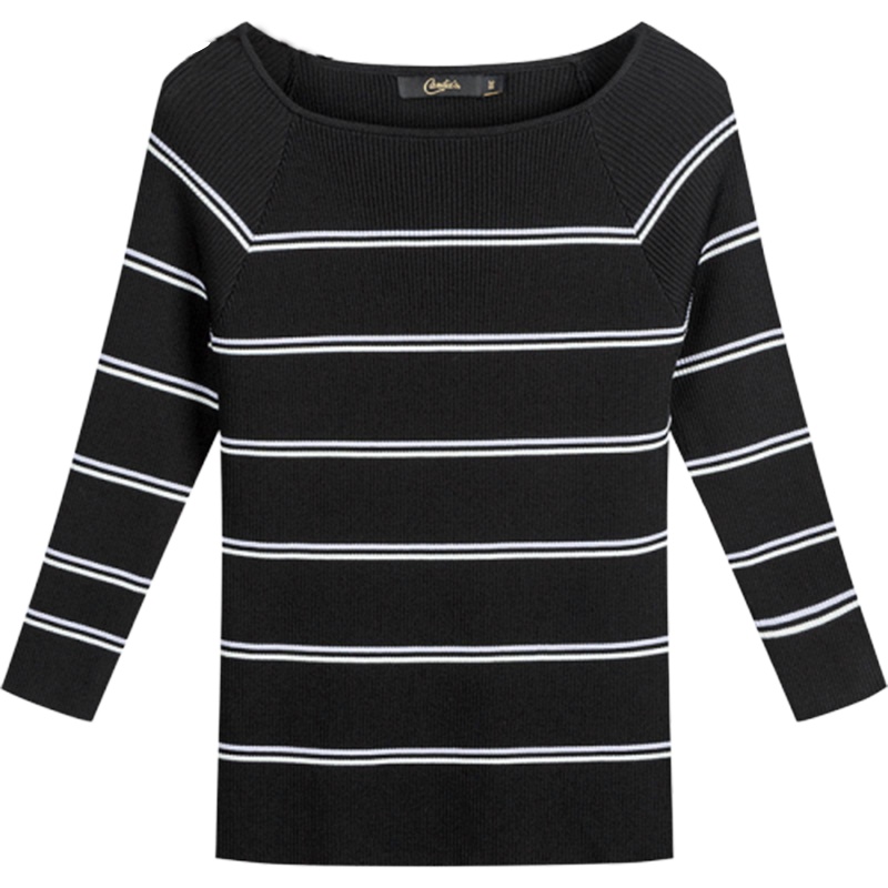 拉夏贝尔candie’s春季新款韩版修身套头百搭打底针织衫女30083143