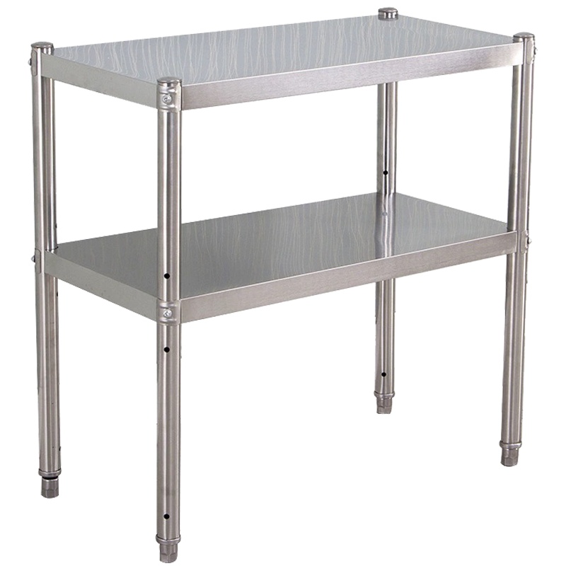 欧宝美橱房置物架不锈钢货物收纳架2层多功能厨房货架落地多层省空间