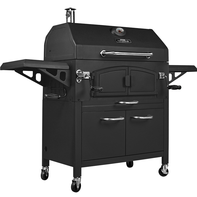 烧烤世家 赫伯户外大号烧烤架 家用移动厨房野外碳烤肉炉子 加厚烧烤箱