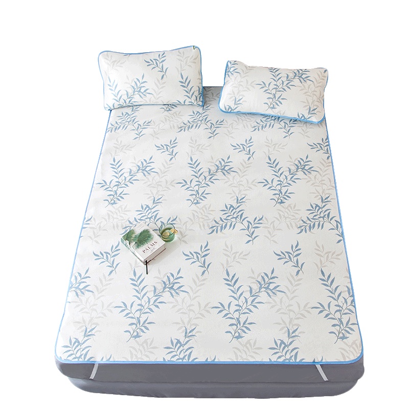 北极绒(Bejirog)家纺 夏季冰丝席1.8m空调席双人席子单人学生软席1.5米凉席套件 多种图案