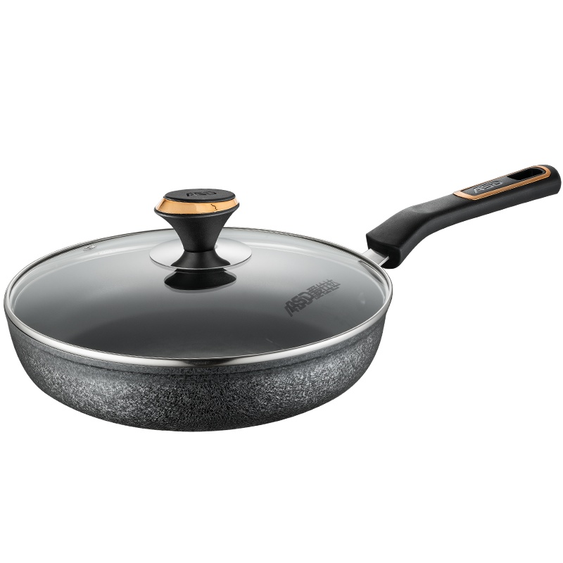 爱仕达 平底锅 煎锅不粘26cm 黑耀冰裂纹易洁不沾煎蛋/煎饼牛排煎锅 燃气电磁炉通用JL26C3WG