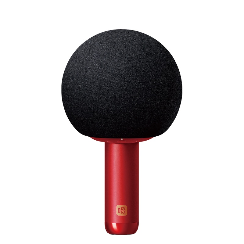 唱吧小巨蛋Q5话筒音箱一体麦克风蓝牙双人无线合唱-绯红色