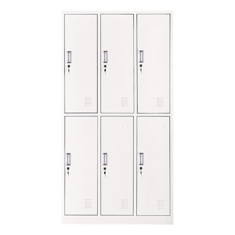 汉诺鑫威钢制办公文件柜铁皮柜矮柜资料密码带锁凭证档案员工储物更衣柜子六门更衣柜