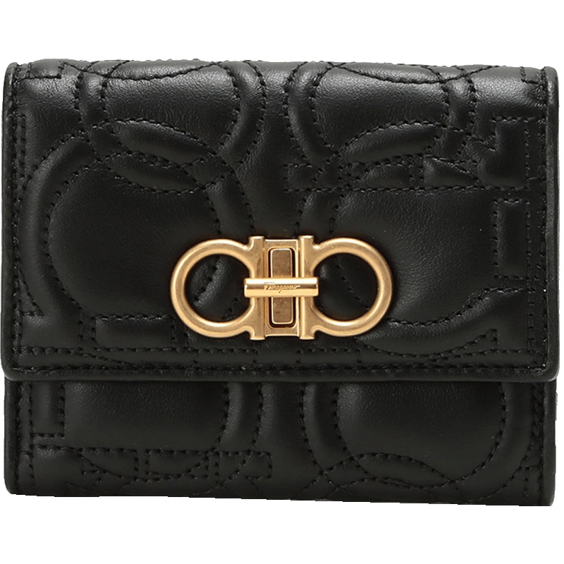 Salvatore Ferragamo 菲拉格慕 女士牛皮绗缝法式短款钱包钱夹 22D339