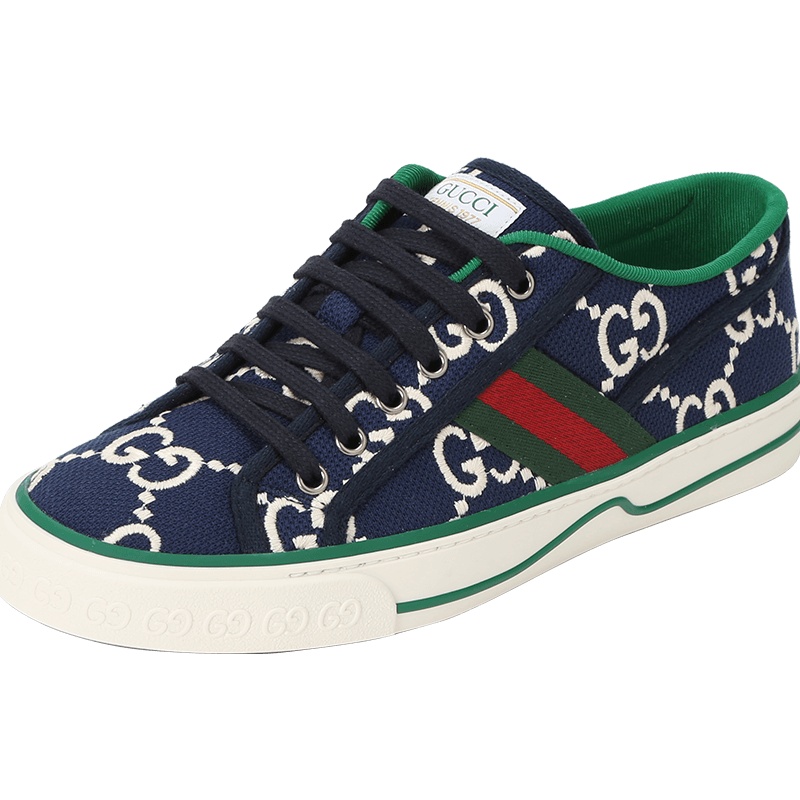 古驰GUCCI Tennis 1977 帆布鞋 经典织带织物606111 男士帆布鞋 休闲鞋