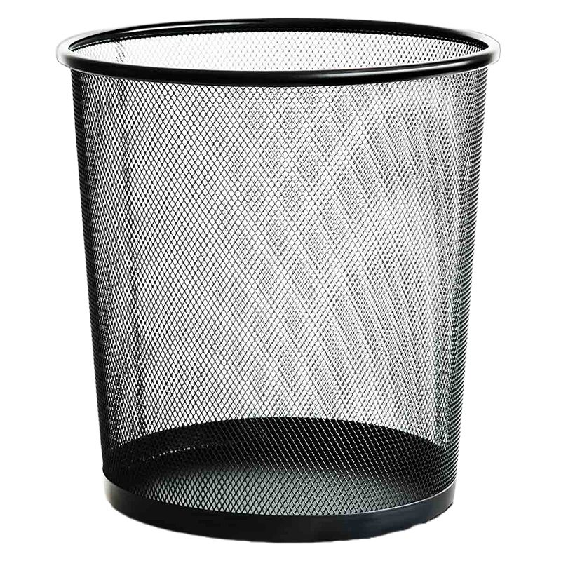 得力 deli 9190 中号圆纸篓(黑)(只)266x218x280mm金属丝网喷塑工艺