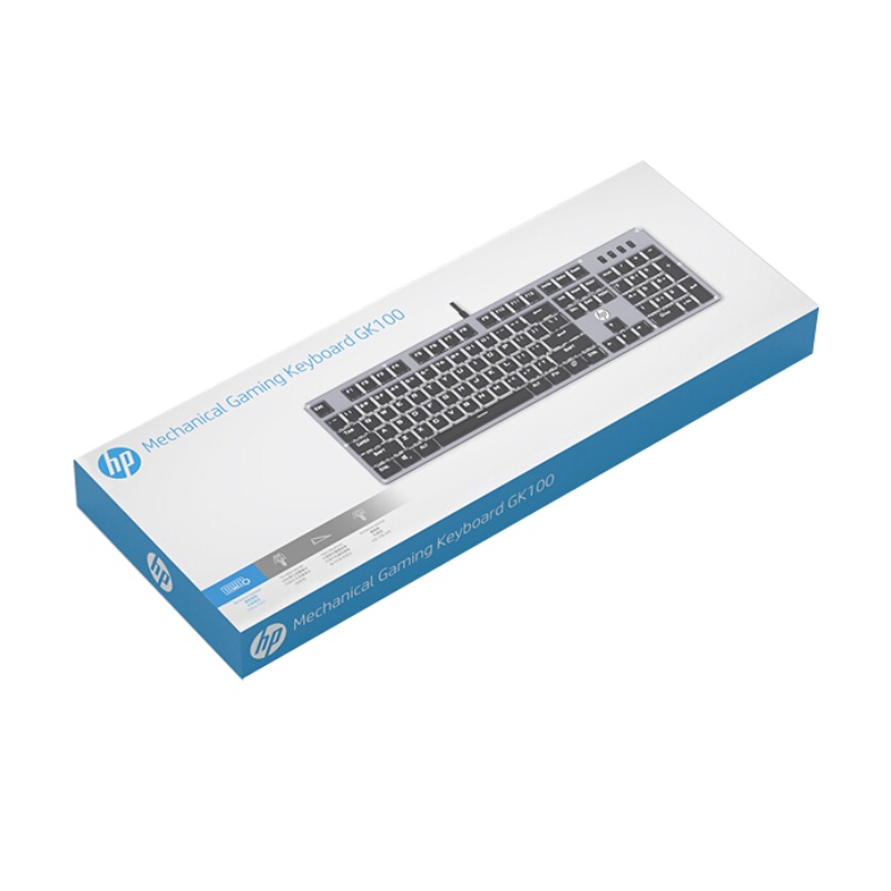 惠普(HP)GK100机械键盘 茶釉 银白色 104键全键 电竞吃鸡键盘